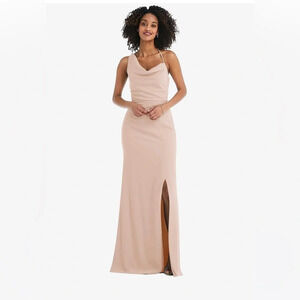 After Six Cameo One Shoulder Draped Cowl Neck Maxi Dress, Women’s Size 4